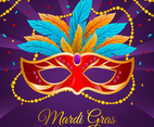 Mardi Gras Festivity Mask and Beads
