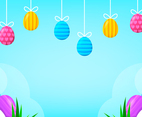 Cute Colorful Easter Eggs Background