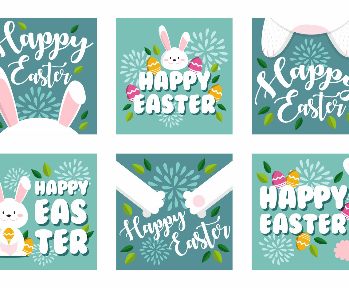 Easter Rabbit Set for Social Media Feed