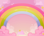 Beautiful Rainbow and Cloud background in Gradient Color