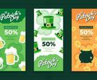Pack of 3 Vertical Banner Templates for St. Patrick's Day
