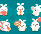 Cute and Fluffy White Easter Rabbit Character Concept