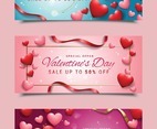 Valentine's Day Promotion Banners with Heart Accent