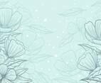 Beautiful Hand Drawn Floral with Blue Background