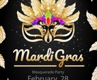 Luxury Mardi Gras Poster on Black Background
