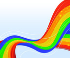 Rainbow Wave with Blue Background