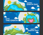Simple Flat Banner for Happy Earth Day