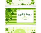 Set of ST. Patrick's Day Banner with Clover Element