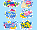 Songkran Sticker Collection with Interesting Fonts