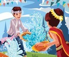 Songkran Water Splashing Festival Concept