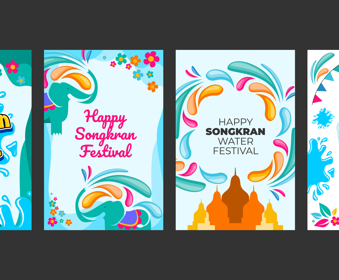 Happy Songkran Water Festival Card