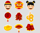 Cute Collection of Festive Chinese New Year Stickers