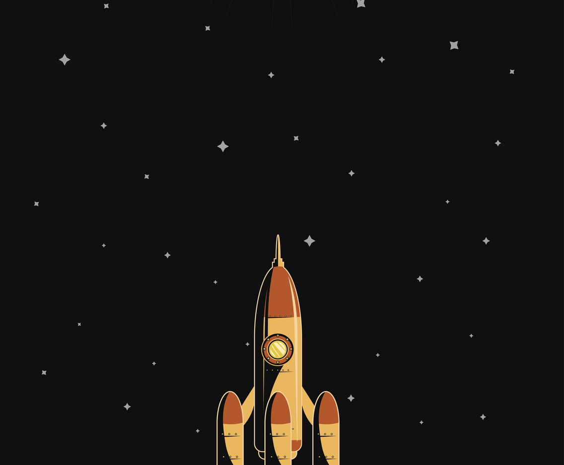 Retro Futurism Background with Space