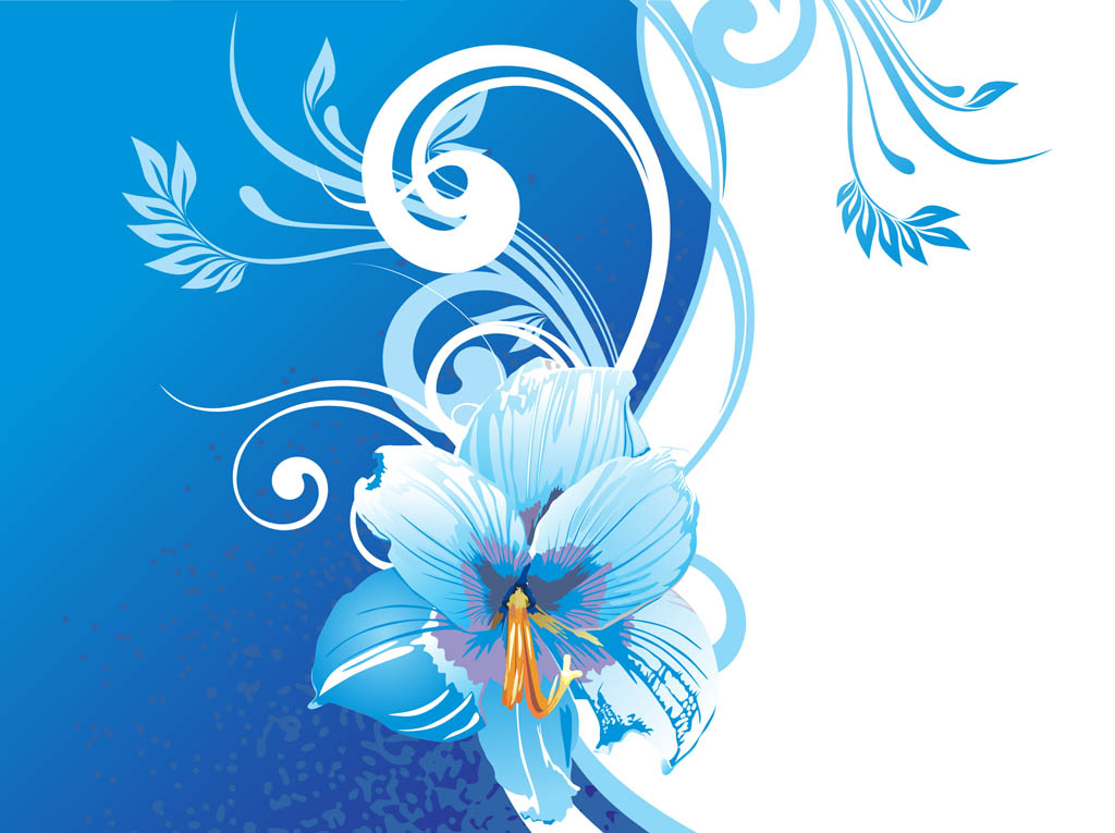 Background With Blue Flowers Vector Art & Graphics 