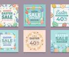 Set of Easter Sale With Egg for Social Media Post