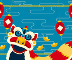 Chinese New Year Concept With Lion Dance