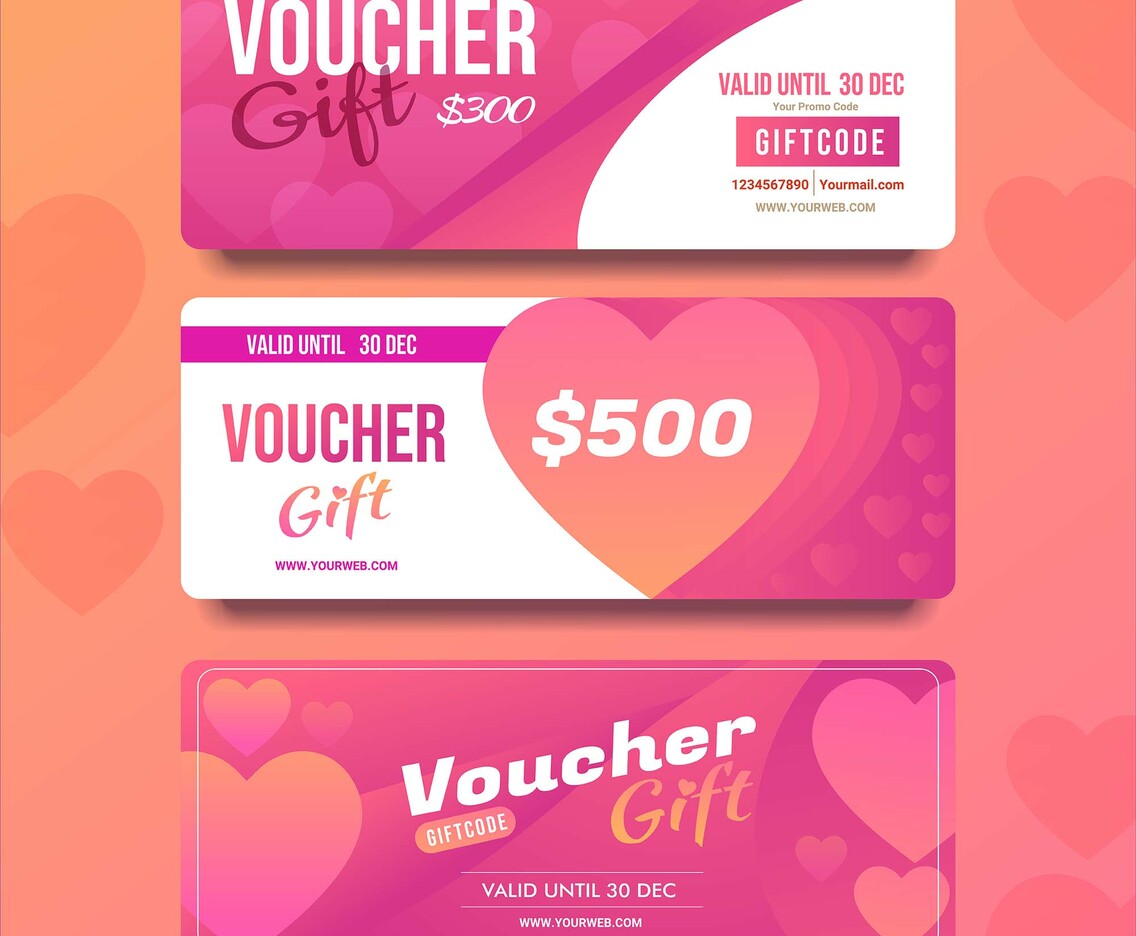 Pink Love Spread Valentine Voucher Gift