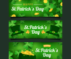 Realistic St. Patrick's Day Shamrock Clover Banner Collection