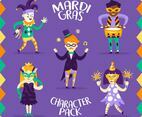 Pack of 5 Characters for Mardi Gras