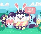 Happy Easter Bunny Illustration