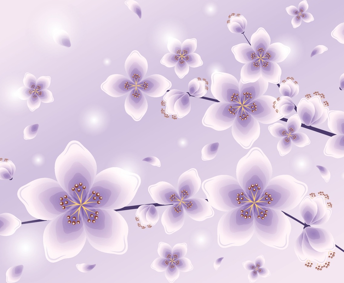 Beautiful Gradient Purple Cherry Blossom