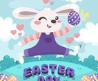 Easter Day Concept with Happy Rabbit Found and Egg
