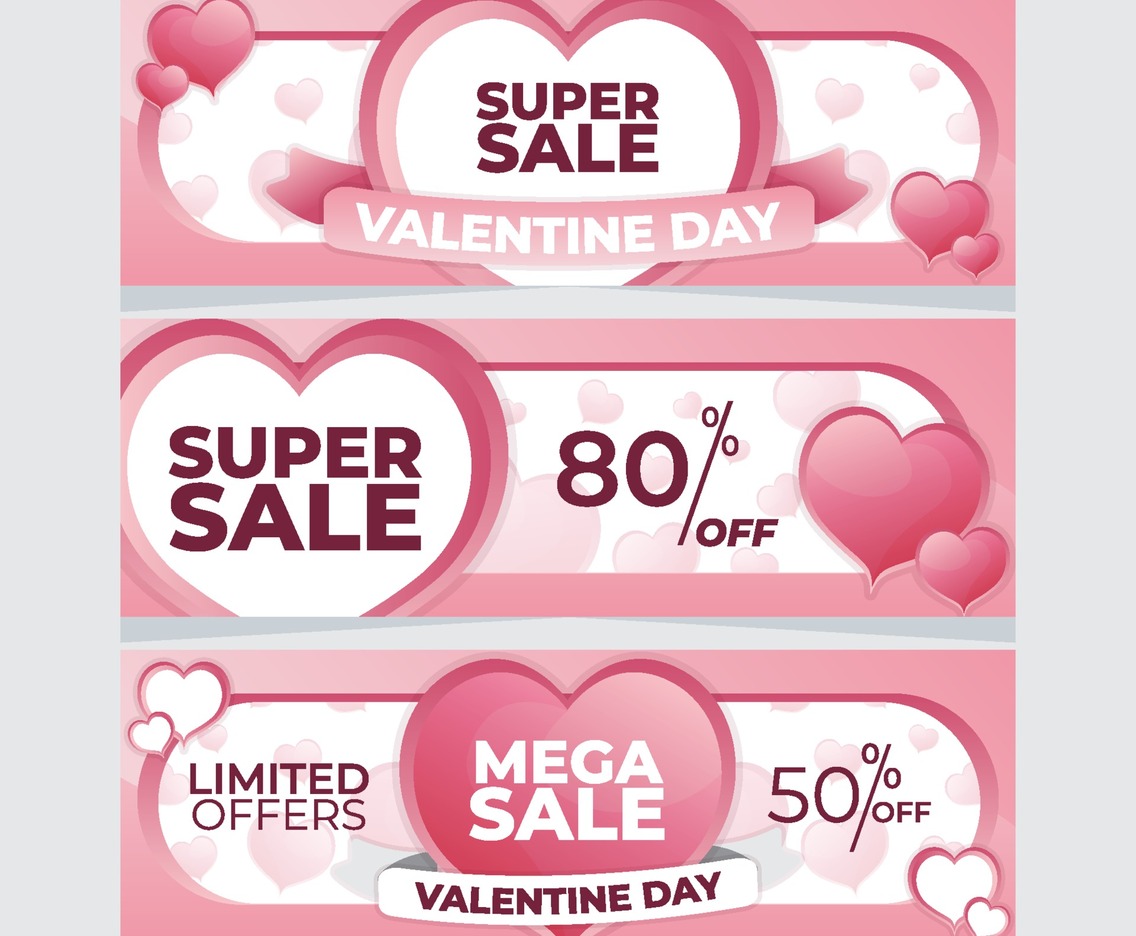 Valentine Day Promotion Sale Banner Collection