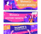 Banner Design Set Representing Women's History Month