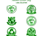 Set of Label Design Representing Earth Day