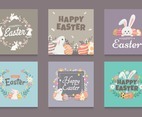 Set of Easte Rabbit Design For Social Media Post
