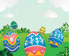 Cute Easter Egg Background Concept