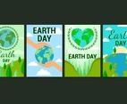 Set of Cards Design For Earth Day Awareness Campaign