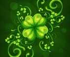 Beautiful Glowing Clover Leaves Illustration