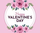 Happy Valentine's Day with Beautiful Flower Frame