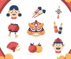 Chinese New Year Festivity Icon Set