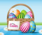 Easter Egg Basket with Daisy Flower