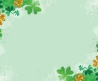 Watercolor and Glitter Shamrock Background