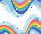 A Colorful Flat Rainbow With Square Lines Background