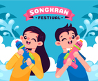 Happy People Celebrating Songkran Festival