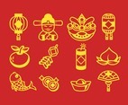 Set of Gong Xi Fa Cai Icons