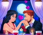 Romantic Valentine Dating illustration