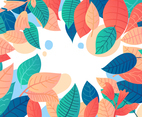 Colorful Leaves Background with Gradient