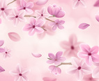 Spring Background with Realistic Floral