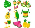 Rio Carnival Icon Collection in Flat Design