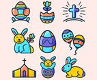 Easter Festivity Icon Set