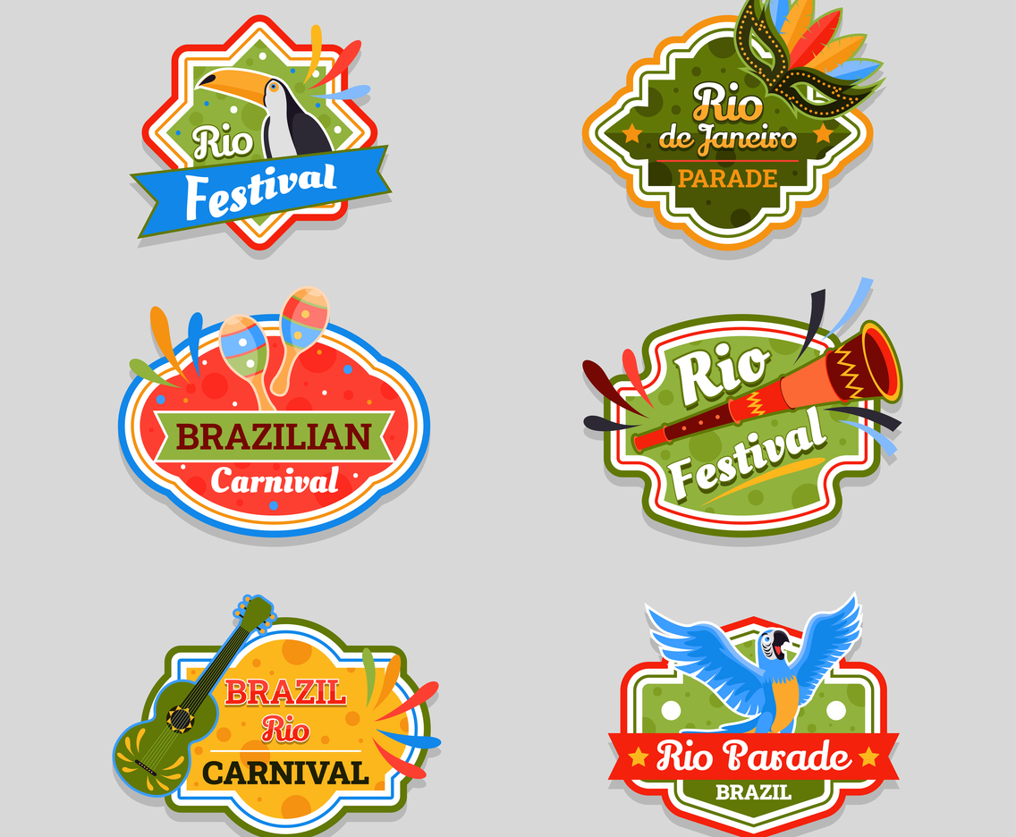Rio Festival Brazilian Carnival Sticker Set