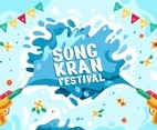 Colorful Songkran Festival Flat Design