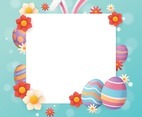 Easter Egg Template Background With Beautiful Flower