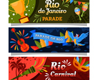 Rio Festival Brazil Carnival Banner Set