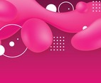 Abstract Fluid Shapes in Vivid Pink Colors Background